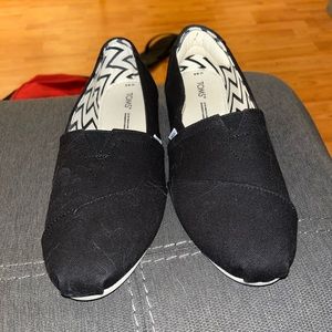 Toms black loafer. Used once and returned to the box.